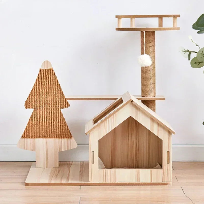 Arbre Cabane en Bois pour Chat
