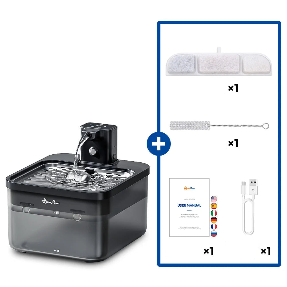 Fontaine à Eau Automatique pour Chat en Acier Inoxydable