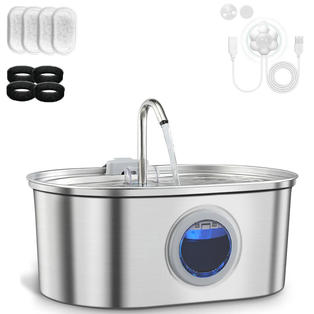 Distributeur d'Eau pour Chat en Acier Inoxydable