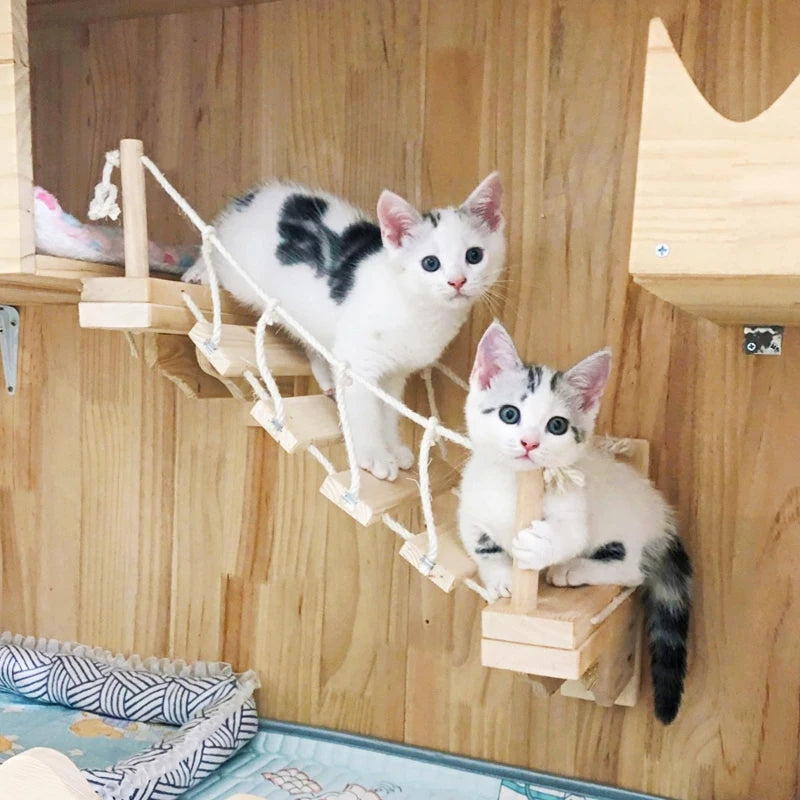 Pont d'Escale en Bois pour Chat