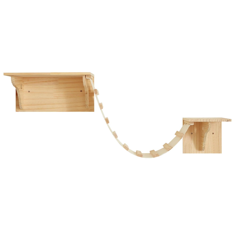Fixation Murale en Bois pour Chat