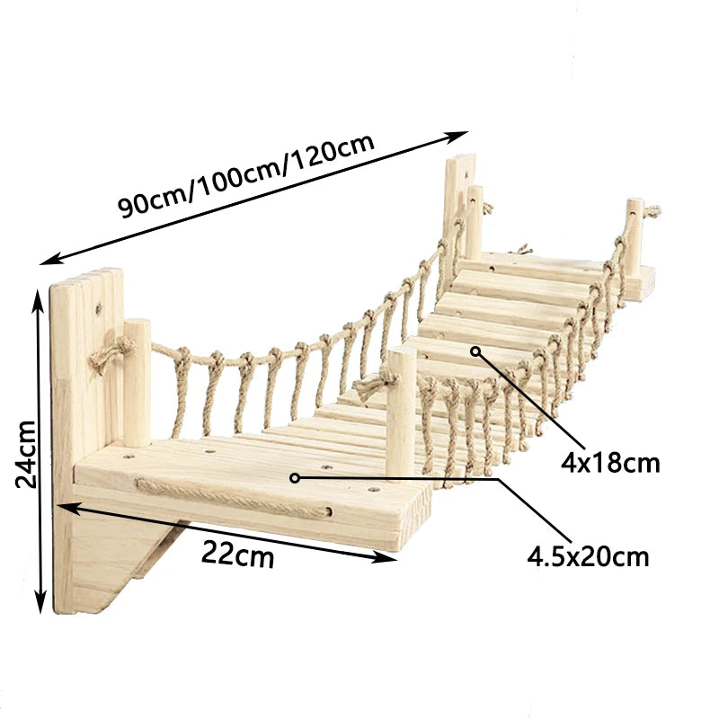 Pont d'Escale en Bois pour Chat