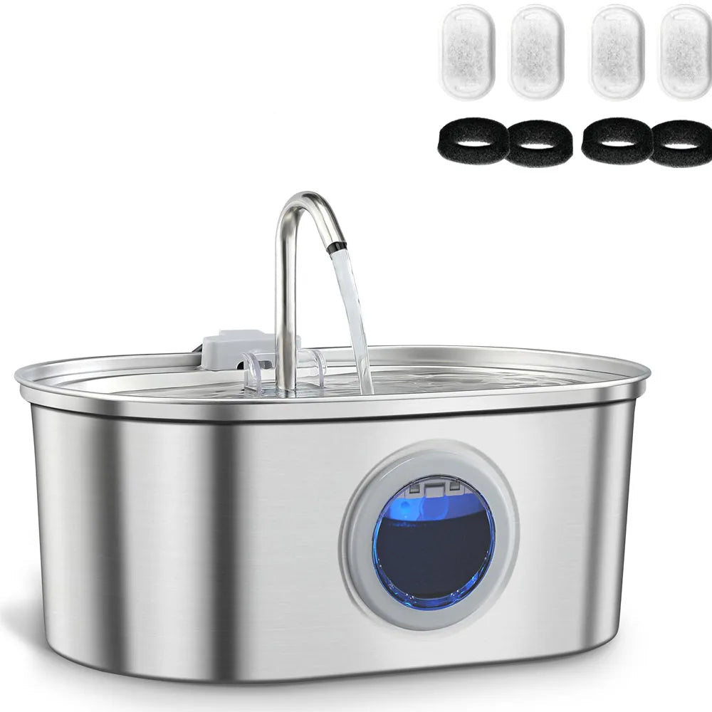 Distributeur d'Eau pour Chat en Acier Inoxydable