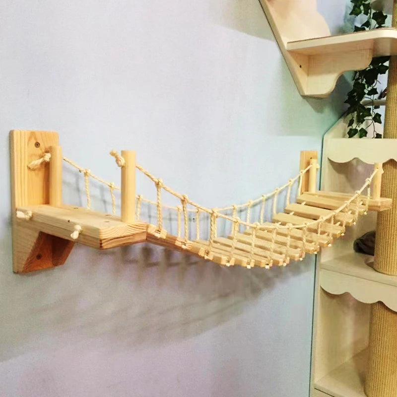 Pont d'Escale en Bois pour Chat