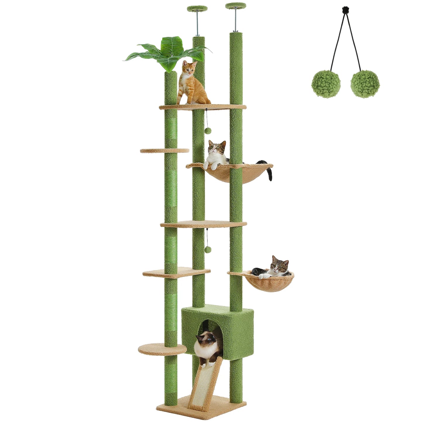 Arbre à Chat Réglable Fixation Plafond