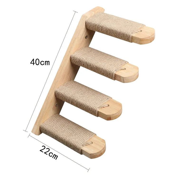 Fixation Murale en Bois pour Chat