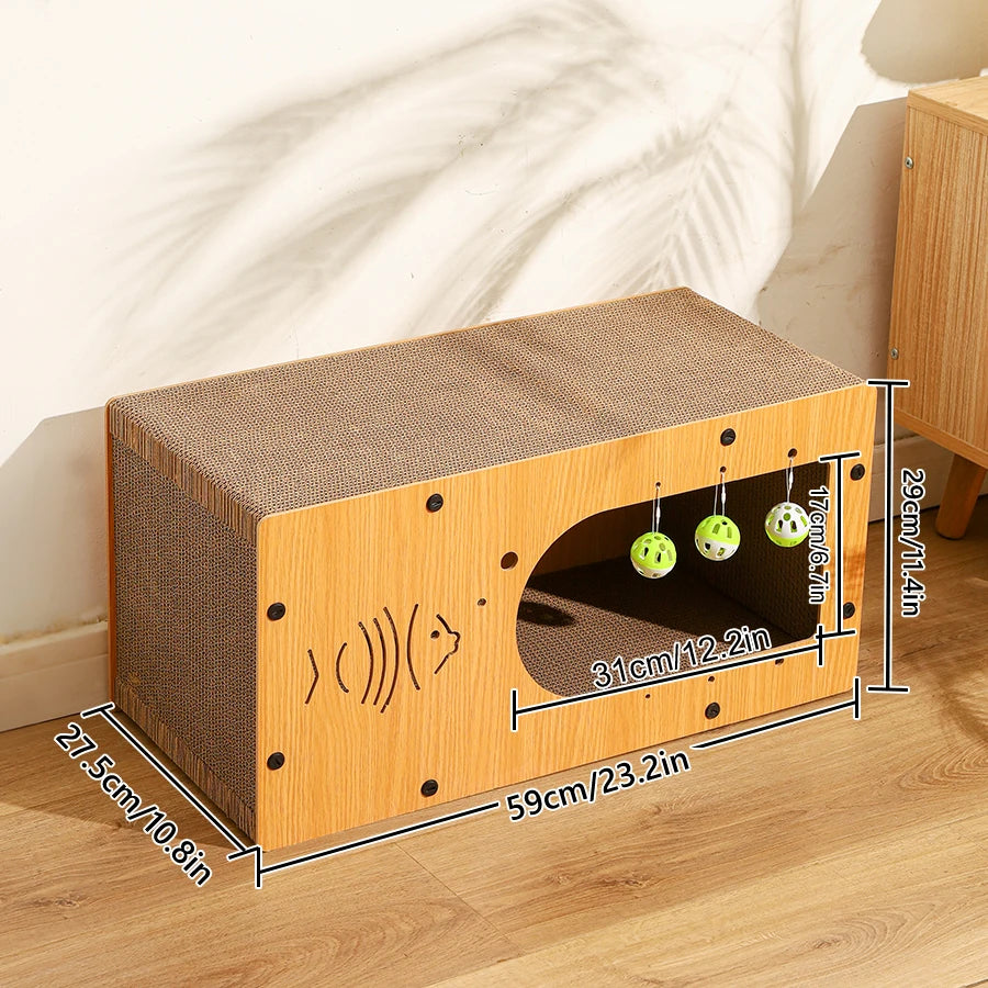 Maison Grattoir en Bois pour Chat