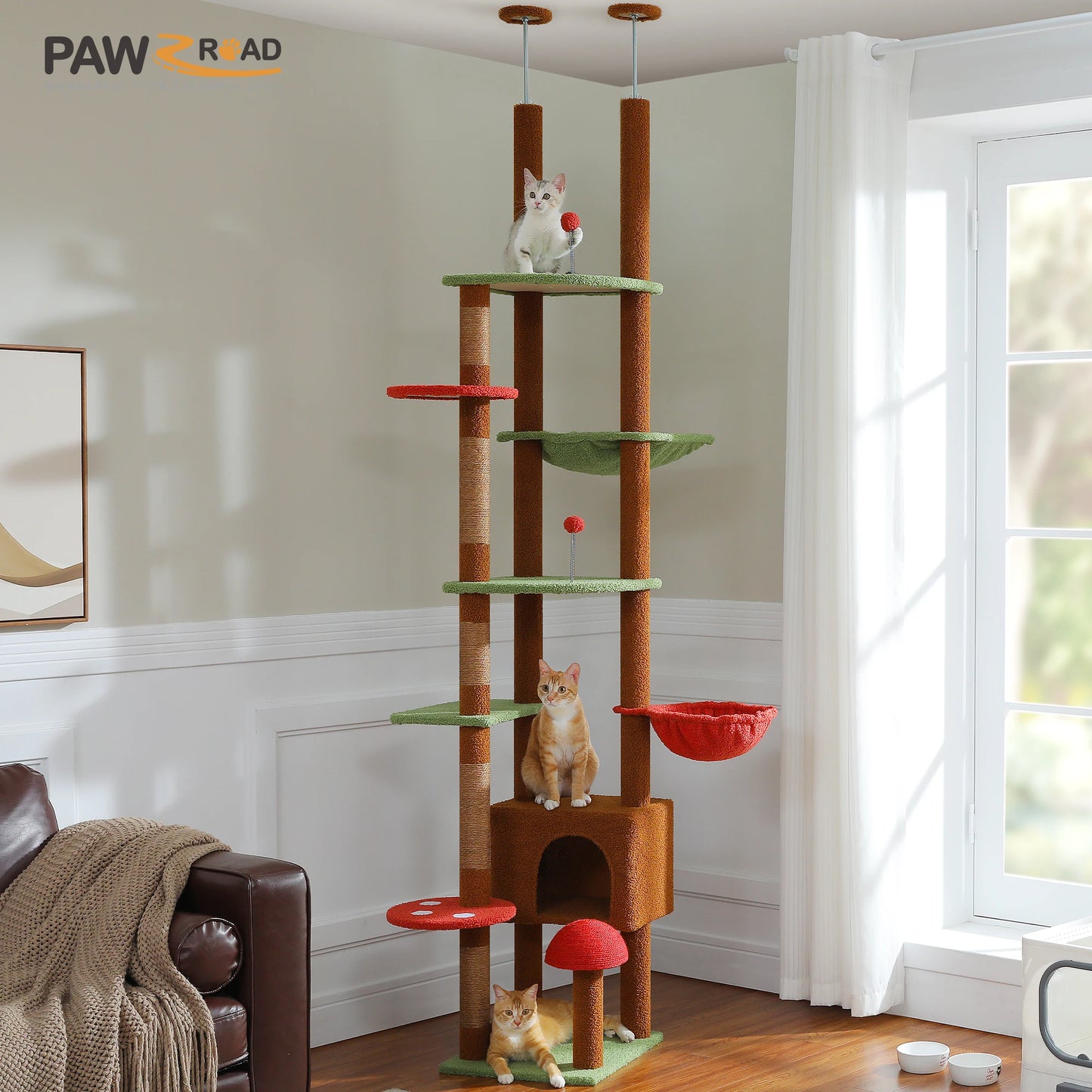 Arbre à Chat Réglable de 230 à 252 cm