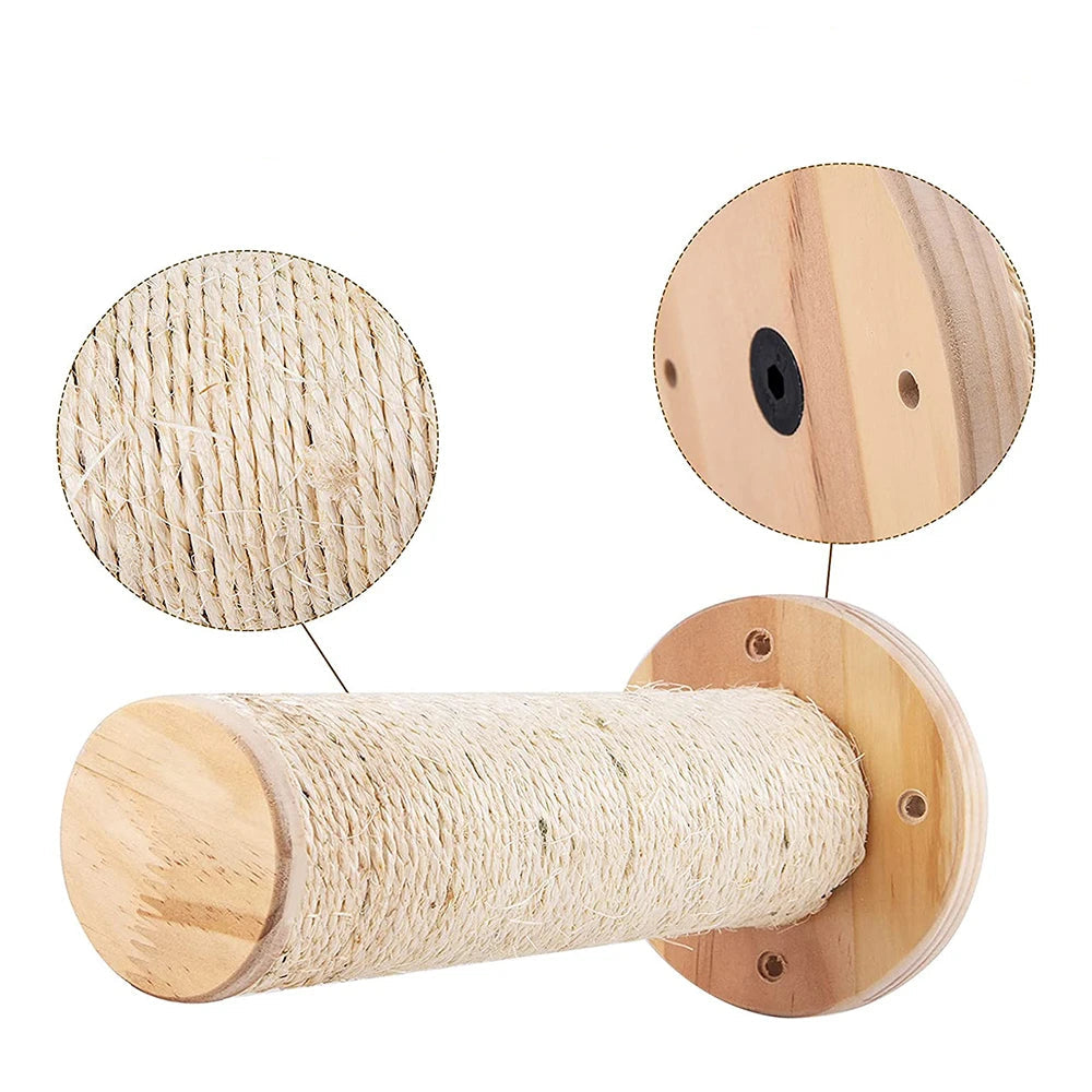Fixation Murale en Bois pour Chat