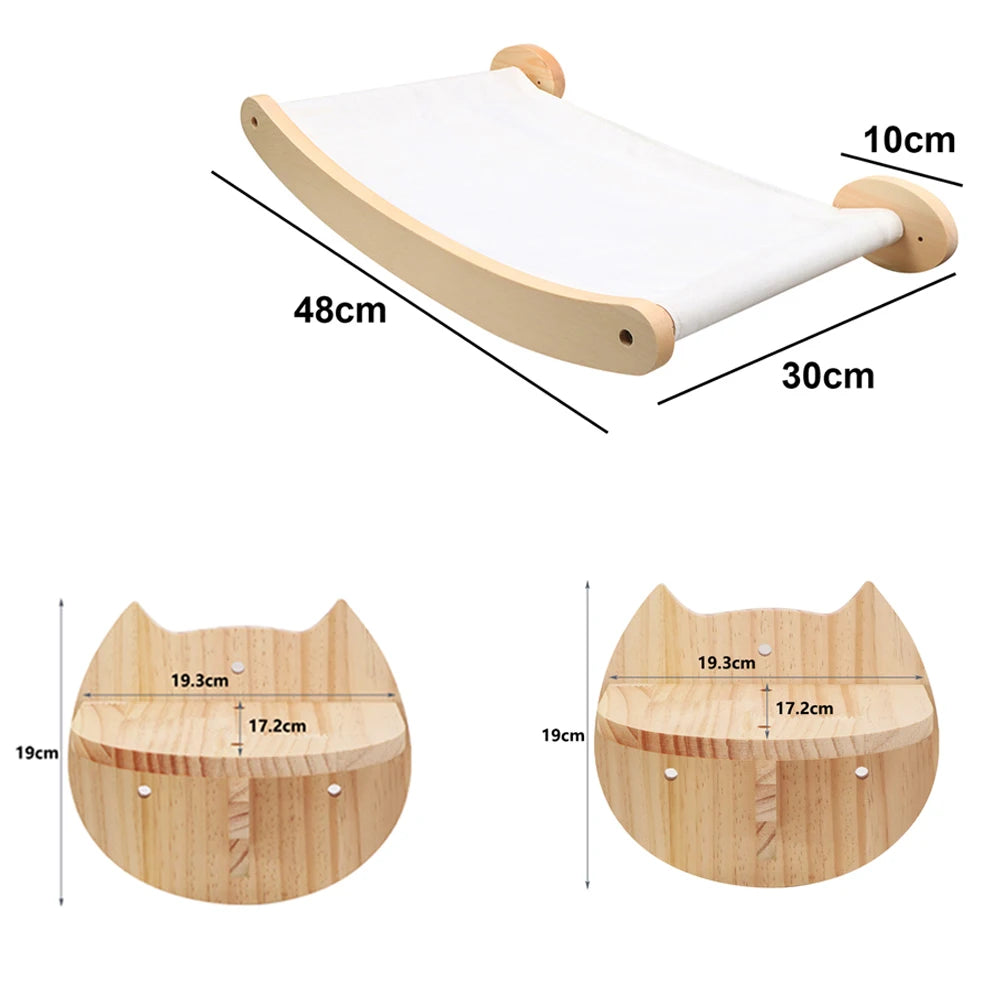 Fixation Murale en Bois pour Chat