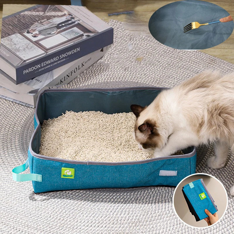 Bac à Litière Pliable et Portable pour Chat