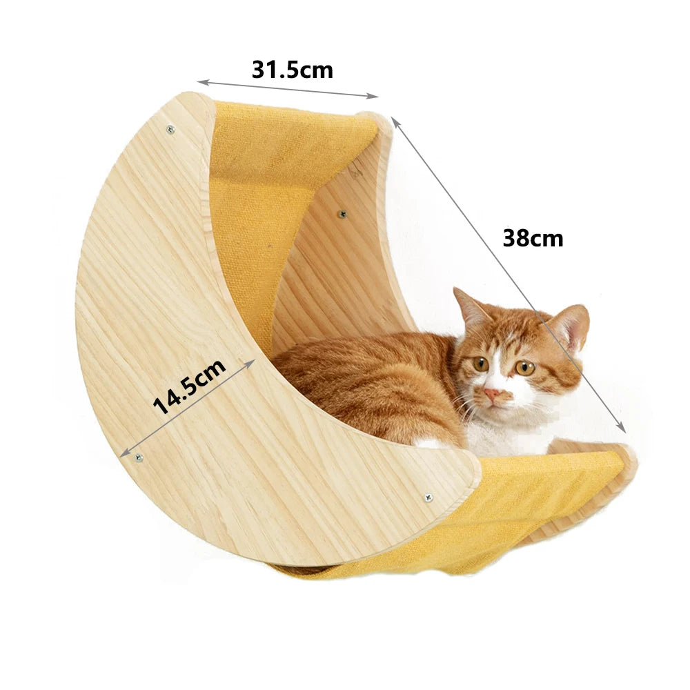 Fixation Murale en Bois pour Chat