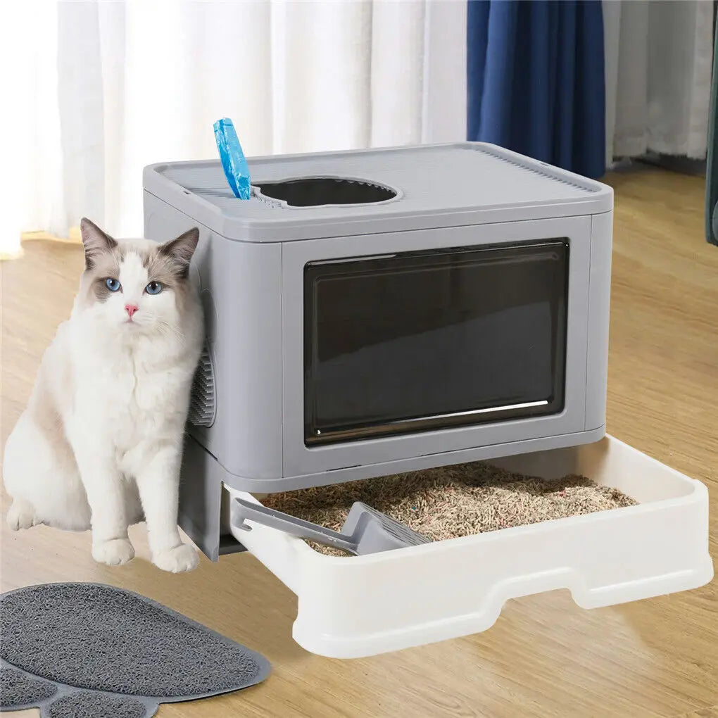 Bac à Litière Fermée pour Chat