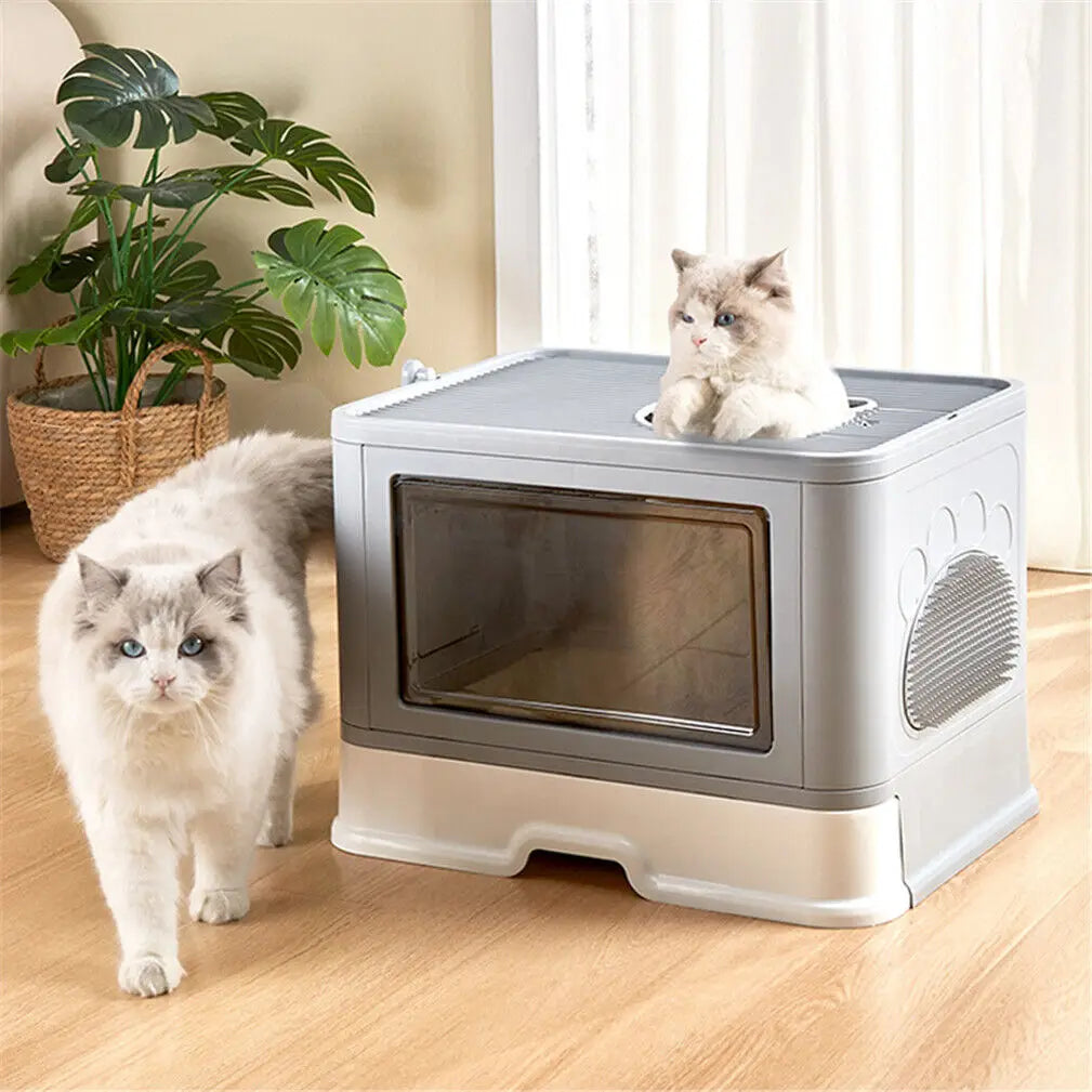 Bac à Litière Fermée pour Chat