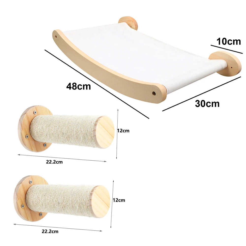 Fixation Murale en Bois pour Chat